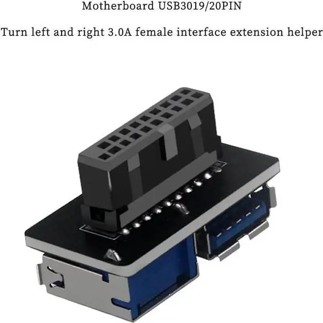 Alt view image 2 of 4 - Motherboard USB 3.0 19/20Pin to 2* USB A Connector Male to Female Adapter Header Support Chassis Front (PH22C)