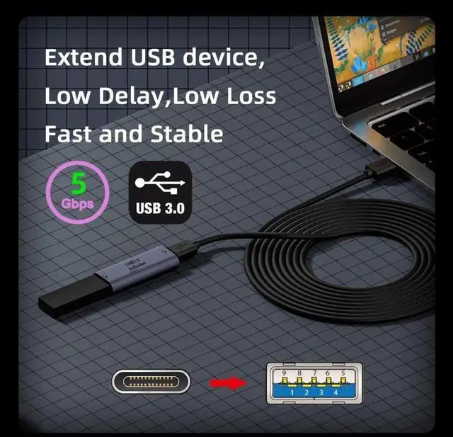 Alt view image 6 of 7 - USB C Active Connector USB C Female to Female with Extender Chipset Repeater Adapter