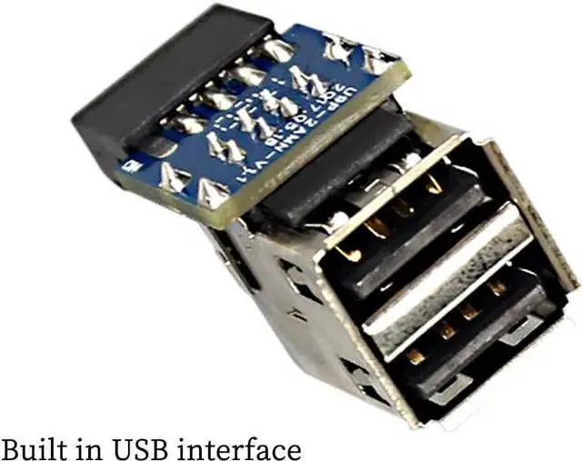 Alt view image 3 of 5 - PH29 USB2.0 9Pin to Dual A Port Adapter Built-in USB Support for Desktop Motherboard (PH29B)