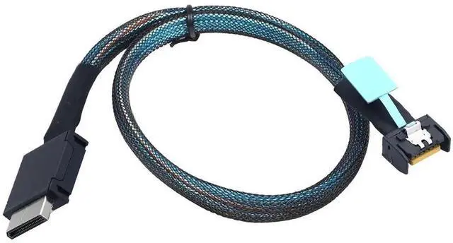 Alt view image 3 of 6 - PCIe MCIO Slimline SFF 8654 4i to Oculink SFF 8611 4i Server Cable 24Gbps High Speed Data Harness, 85 Ohm Impedance (0.5M)