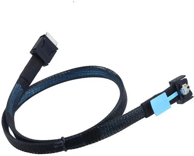 Main image of PCIe MCIO Slimline SFF 8654 4i to Oculink SFF 8611 4i Server Cable 24Gbps High Speed Data Harness, 85 Ohm Impedance (0.5M)