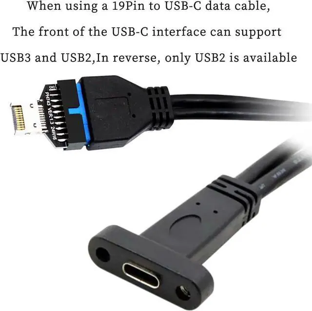 Alt view image 3 of 6 - PH743 Motherboard USB3.2 Type-E 20Pin to USB 19P Connector Chassis Front USB TypeA USBC Expansion