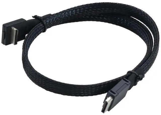 Alt view image 3 of 6 - PCIe Oculink SFF-8611 4I 42P to SFF-8611 4I 90° High-Speed Server Cable, 32AWG 24G Copper Wire Harness (1m/39.37in)