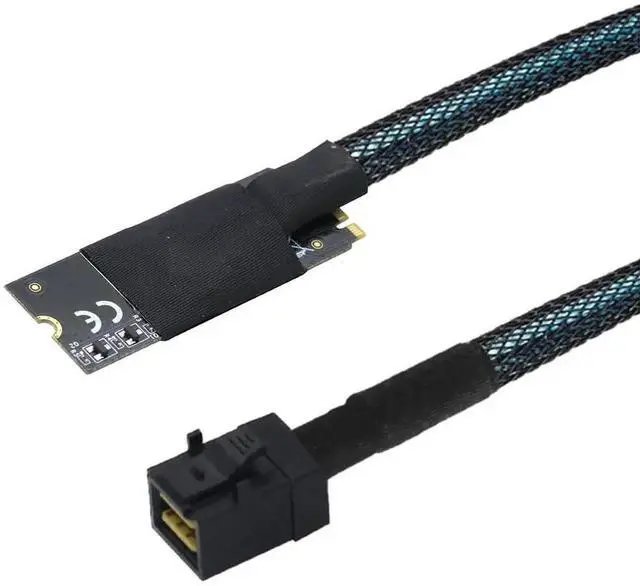 Alt view image 3 of 6 - M.2 (M-Key) to SAS SFF-8643 HD Cable,High-Speed Plug and Play Server Data Cable Compatible with RAID Controller, U.2 NVMe SSD, Storage Expansion (0.5M/19.68in)