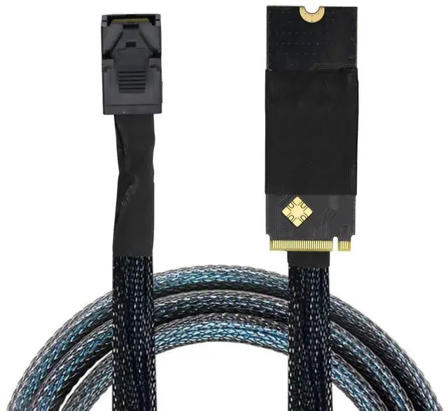 Alt view image 2 of 6 - M.2 (M-Key) to SAS SFF-8643 HD Cable,High-Speed Plug and Play Server Data Cable Compatible with RAID Controller, U.2 NVMe SSD, Storage Expansion (0.5M/19.68in)