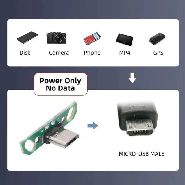 Alt view image 2 of 7 - 5 Pack USB 2.0 DIY Connector,Micro USB 2Pin Male Plug Port Repair Replacement Solder Adapter