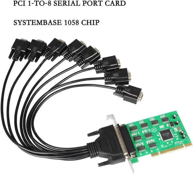 Alt view image 6 of 6 - MM-PCI16C1058-8S PCI to 8-Port RS232 Serial Adapter Card 926.1Kbps Desktop COM Port with 1 to 8 DB9 Serial Cable Support PCIIRQ Sharing