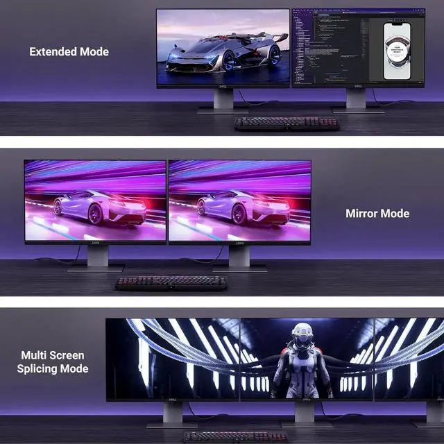 Alt view image 7 of 7 - UGREEN DisplayPort Cable 2.1 DP2.0 40Gbps Support 16K@30Hz 8K@240Hz 4K@240Hz HDR, HDCP, DSC 1.2a, Braided Display Port Cable Cord Compatible FreeSync G-Sync Video Card Monitor, 10FT