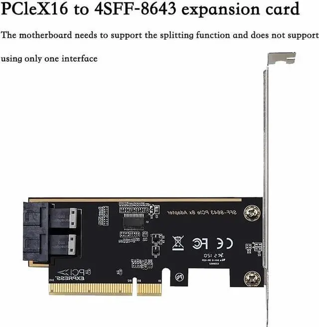 Alt view image 4 of 5 - PCIe 3.0 x16 to U.2 (SFF-8643) NVMe Expansion Card 4/2/1 Port Adapter for U.2 SSDs, Compatible with PCIe x8/x16 Slots (2 Ports)