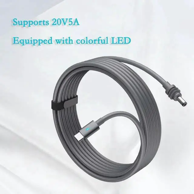 Alt view image 2 of 5 - Mini USB-C to DC Power Cable Compatible with Starlink Mini, 100W with Colorful Breathing Light Waterproof Zinc Alloy Power Cord (196.85, Inches)