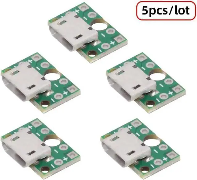 Alt view image 4 of 7 - 5 Pack USB 2.0 DIY Connector,Micro USB 6Pin Female Socket Port Repair Replacement Solder Adapter