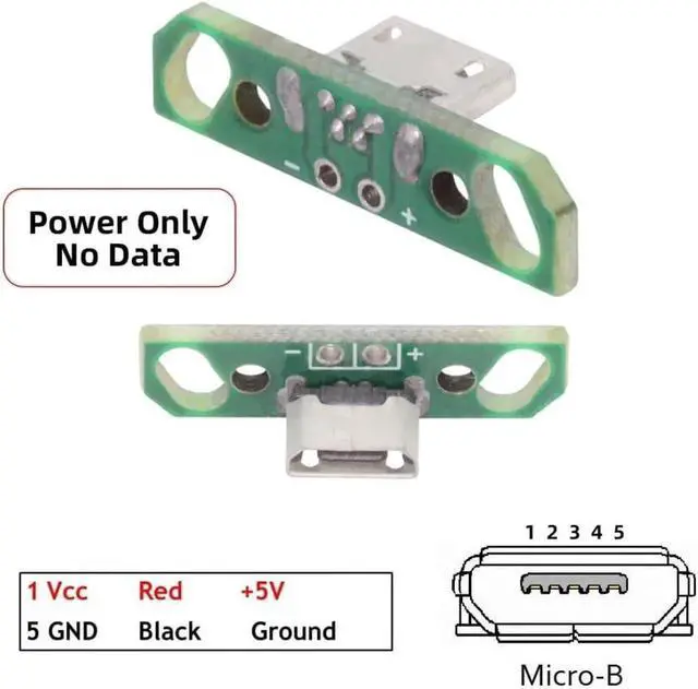 Alt view image 2 of 7 - 5 Pack USB 2.0 DIY Connector,Micro USB 2Pin Female Socket Port Repair Replacement Solder Adapter