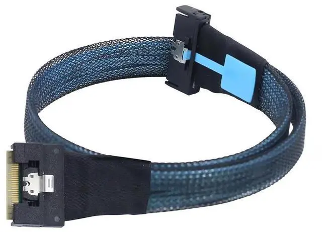 Alt view image 4 of 6 - PCIe5.0 MCIO 8i to Slimline SAS 4.0 SFF-8654 8i 74-Pin Cable \u2013 24Gbps High-Speed Server Interconnect, 85 Ohm Copper Wire (0.5m)