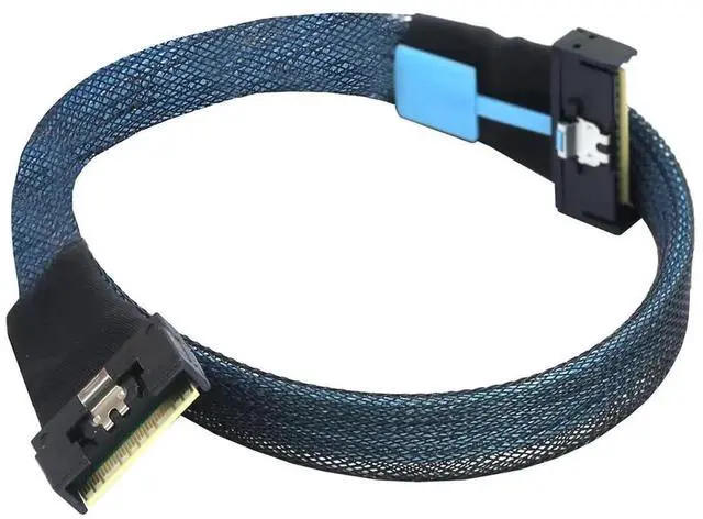 Main image of PCIe5.0 MCIO 8i to Slimline SAS 4.0 SFF-8654 8i 74-Pin Cable \u2013 24Gbps High-Speed Server Interconnect, 85 Ohm Copper Wire (0.5m)