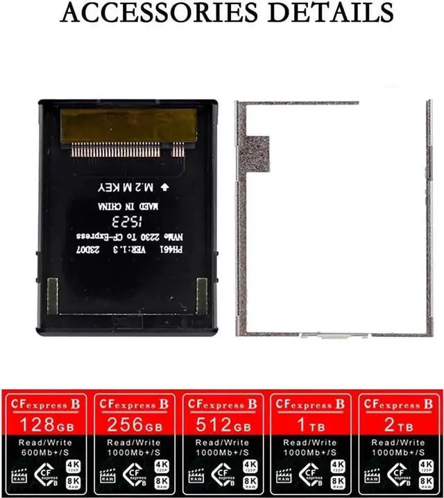 Alt view image 2 of 6 - PH461 NGFF M2 Mkey Nvme 2230 SSD to CFExpress Type-B Card Adapter DIY Assembly Kit