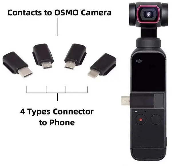 Alt view image 6 of 7 - 4 Pack USB C & Micro USB to OSMO Pocket1/2 Connector Adapter Handheld Gimbal Camera Accessories