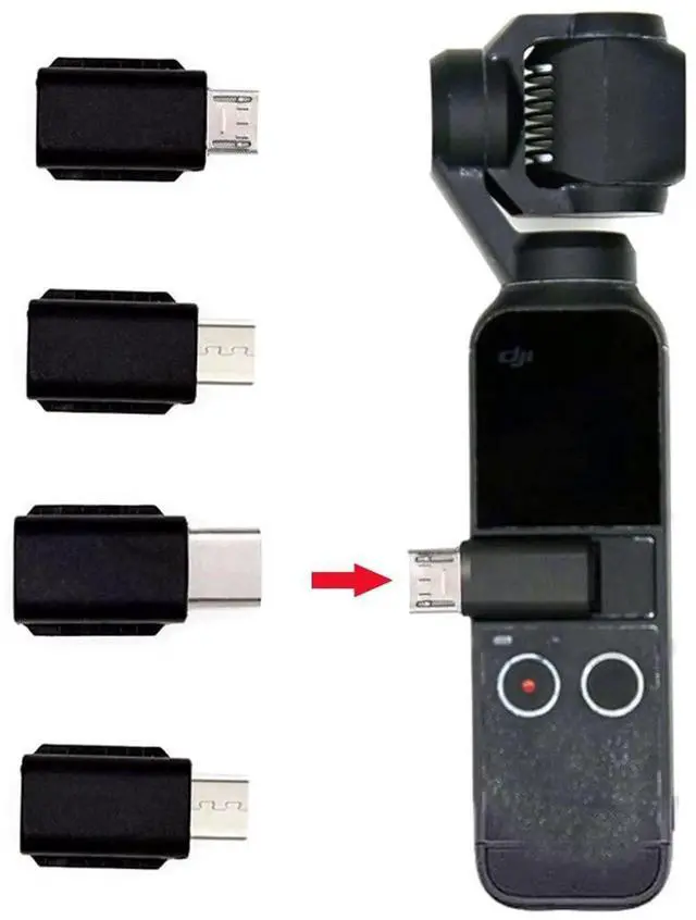 Alt view image 7 of 7 - 4 Pack USB C & Micro USB to OSMO Pocket1/2 Connector Adapter Handheld Gimbal Camera Accessories