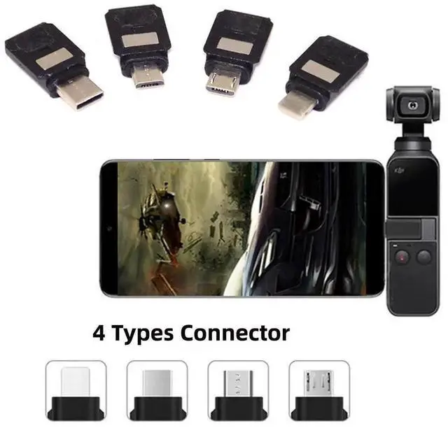 Alt view image 3 of 7 - 4 Pack USB C & Micro USB to OSMO Pocket1/2 Connector Adapter Handheld Gimbal Camera Accessories
