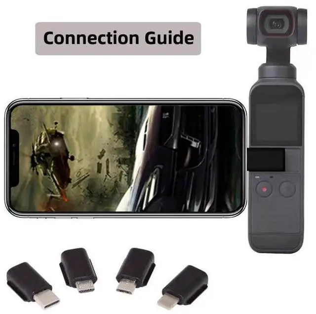 Alt view image 5 of 7 - 4 Pack USB C & Micro USB to OSMO Pocket1/2 Connector Adapter Handheld Gimbal Camera Accessories