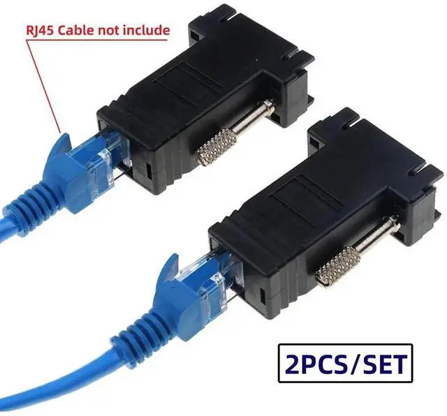 Alt view image 5 of 7 - 2 Pack RJ45 to VGA Adapter VGA 15Pin Male to RJ45 Cat5 Cat6 Female Ethernet Extender Converter Adapter for Monitor & Projector