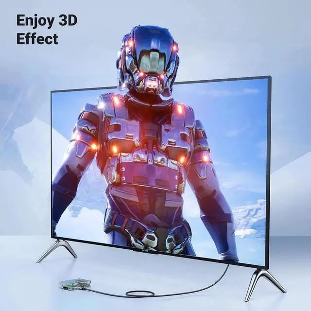 Alt view image 2 of 7 - UGREEN 8K Mini HDMI to HDMI Cable 6.6FT Aluminum Braided 8K@60Hz 4K@240Hz Bidirectional HDR eARC Compatible with Raspberry Pi Zero Camera Camcorder Graphics Card Tablet Projector