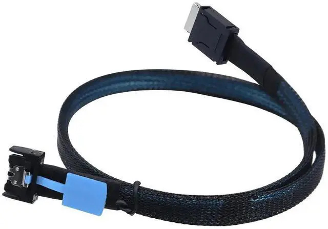 Alt view image 5 of 5 - Gen5 PCIe MCIO Slimline SFF 8654 4i to Oculink SFF 8611 4i Server Cable 24Gbps High Speed Data Harness, 85 Ohm Impedance (0.5M)