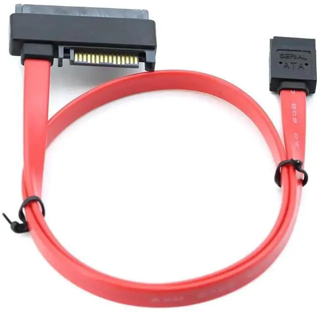 Alt view image 3 of 6 - SATA to SAS SFF-8482 Hard Drive Data Cable Compatible with Server HDD SSD 29+15 Pin to 7 Pin Female, 26AWG High Speed 6Gbps, Red Flat Connector (0.5m)