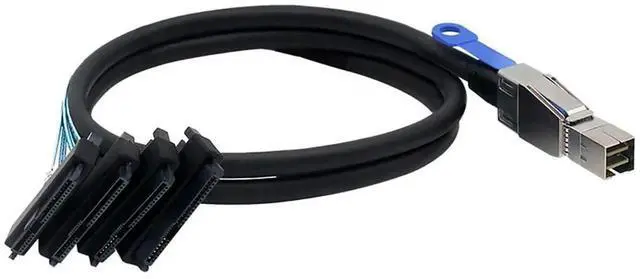 Alt view image 5 of 5 - with Mini SAS HD SFF-8644 \u2014 to SFF-8482 29P 2-in-1 SATA Hard Drive Data Cable, 28AWG Copper, 12G High-Speed Harness (2M/78.74in)