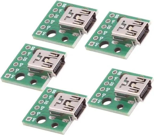Main image of 5 Pack USB 2.0 DIY Connector,Mini USB 6Pin Female Socket Port Repair Replacement Solder Adapter