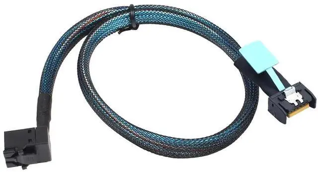 Alt view image 4 of 6 - Gen5 MCIO Slimline SFF-8654 4i to HD SFF-8643 90-Degree Cable 12G High-Speed Server Interconnect (1M)