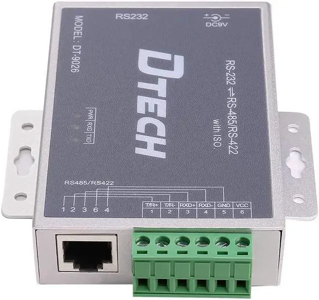 Alt view image 3 of 7 - Active Isolated RS232 to RS485 RS422 Converter with RJ45 Serial Port Terminal Board Power Adapter DB9 Cable Optical Isolation Protection 2.5kV