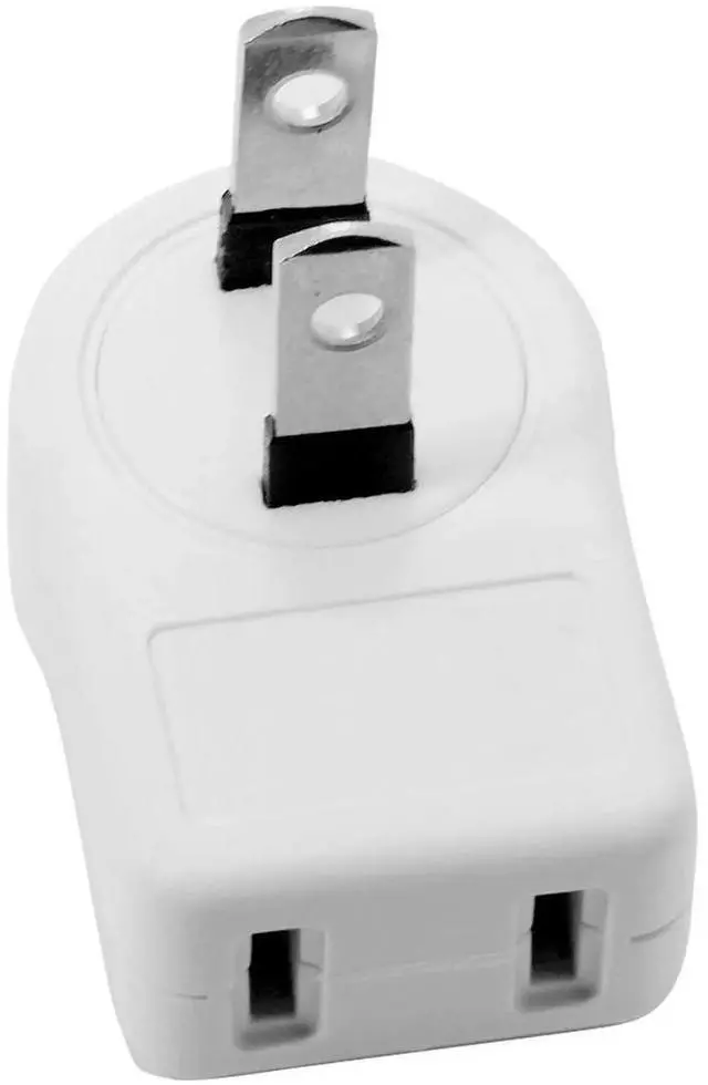 Alt view image 7 of 7 - NEMA Type A 1-15P USA Outlet Saver Extension Adapter 2-Prong 2 Outlets 90 Degree Left Right Angled