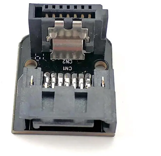 Alt view image 3 of 6 - PH18 SATA III 7-Pin Connector 6Gb/s 90-Degree Reverse Angle Adapter for Motherboard (Forward 3pcs)