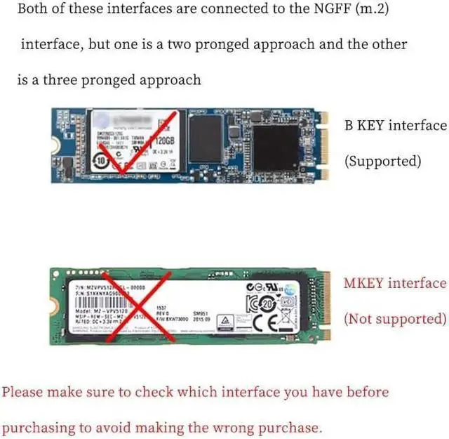 Alt view image 5 of 6 - CX25 M2 B+MKey SATA to SATA3 Adapter Key B-M SSD to 6G Interface Conversion Card NGFF Adapter 300 MB/s