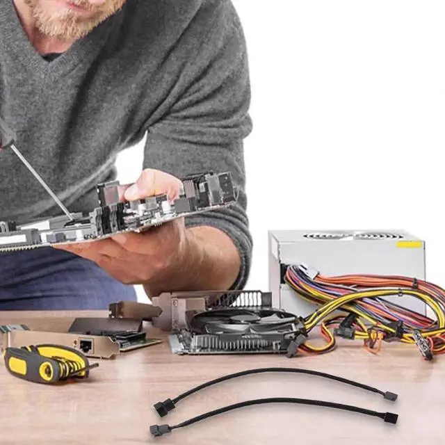 Alt view image 5 of 6 - 10PCS 4 Pin PWM Fan Extension Power Cable Connector Case Male to Female Extending Cables Compatible with 4 Pin/3 Pin Fan