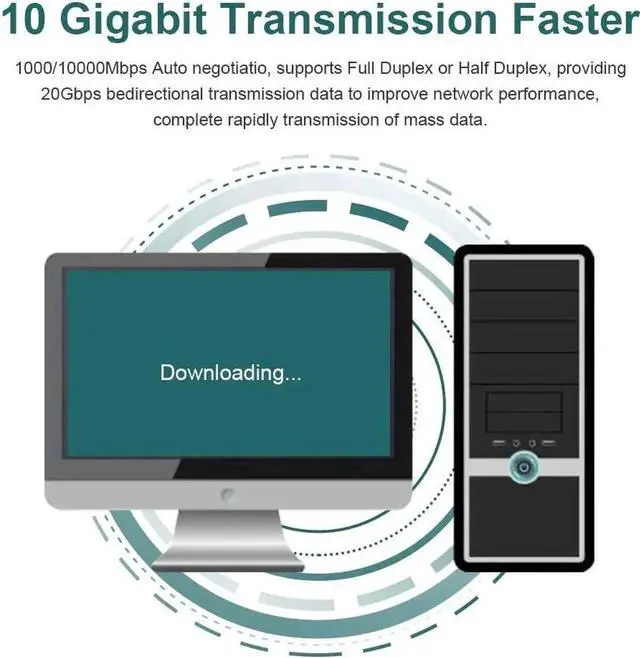 Alt view image 2 of 7 - 10Gb PCI-E Network Card Compatible for Intel X550-T1, Single RJ45 Copper Port, with Intel X550-AT2 Controller, 10G PCI Express LAN Adapter NIC Support Windows Server, Win 7/8/10/Visa, Linux, Vmware