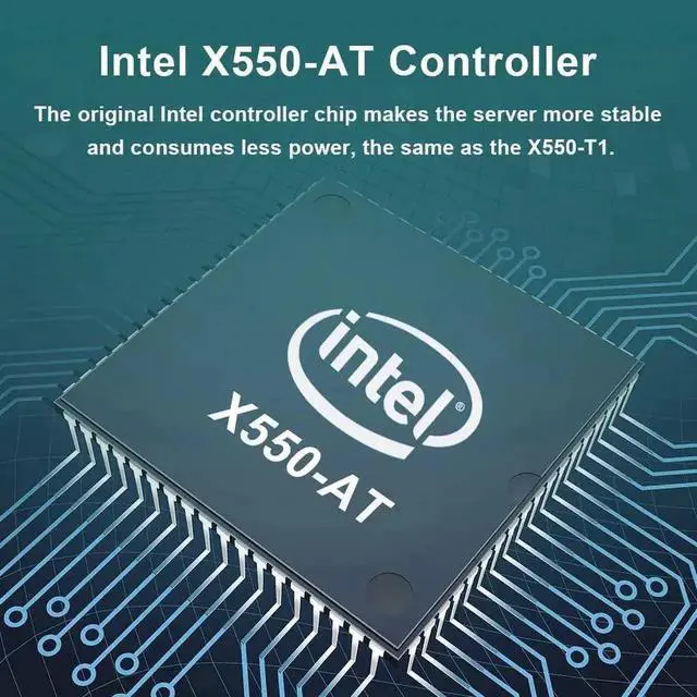 Alt view image 4 of 7 - 10Gb PCI-E Network Card Compatible for Intel X550-T1, Single RJ45 Copper Port, with Intel X550-AT2 Controller, 10G PCI Express LAN Adapter NIC Support Windows Server, Win 7/8/10/Visa, Linux, Vmware