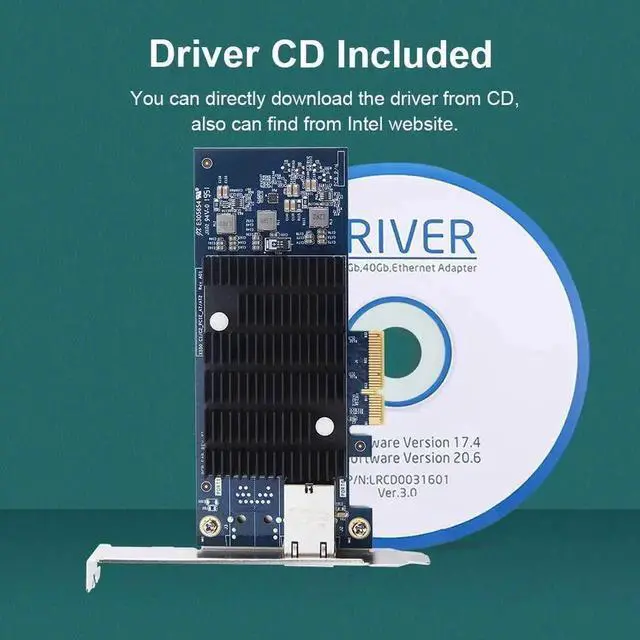 Alt view image 7 of 7 - 10Gb PCI-E Network Card Compatible for Intel X550-T1, Single RJ45 Copper Port, with Intel X550-AT2 Controller, 10G PCI Express LAN Adapter NIC Support Windows Server, Win 7/8/10/Visa, Linux, Vmware