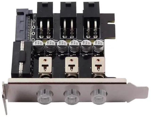 Alt view image 5 of 7 - 3 SATA HDD SSD Hard Drive Power Switch Selector Module Control System with 80mm Low Profile Bracket