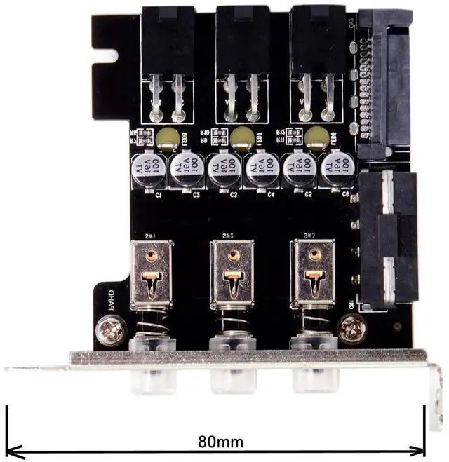 Alt view image 7 of 7 - 3 SATA HDD SSD Hard Drive Power Switch Selector Module Control System with 80mm Low Profile Bracket