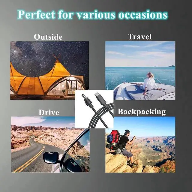 Alt view image 3 of 5 - Mini USB-C to DC Power Cable 100W 20V/5A PD, Compatible with Starlink Mini DC5521, USB-C to DC Charging Cord, 2m/5m/15m for Travel, Outdoor, Router Use (78.74, Inches)