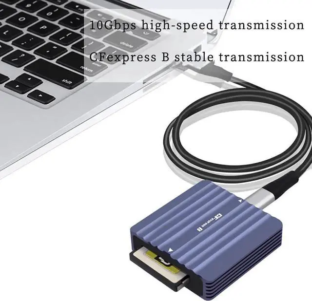 Alt view image 2 of 7 - PH862B CF Express A/B CFE Card Reader 10G USB3.2 High Speed with Aluminum Alloy Heat-Sink C to C/A Cable Compatible with Z6/Z7 1DX3 (PH862B-24 for CFE B Card)