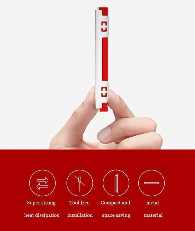 Alt view image 5 of 7 - PH_COOLER1 M.2 SSD Heatsink NVMe M.2 2280 Solid-State Drive Aluminum Alloy Heat Spreader (Black)