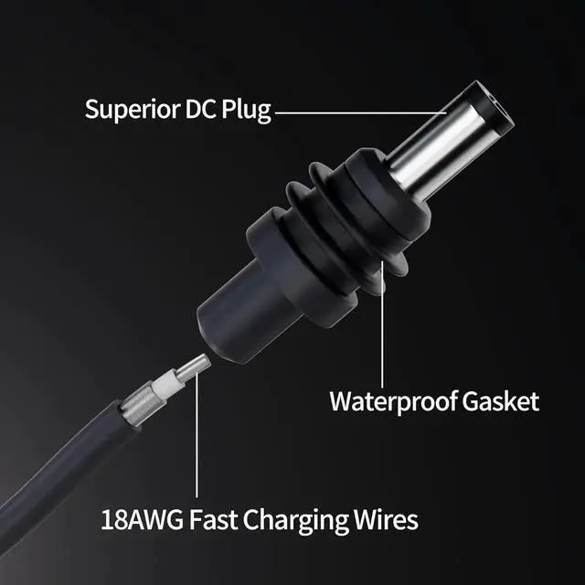 Alt view image 6 of 7 - Mini Car Charger to DC Power Cable 12V-24V Input, Pure Copper Wire, Compatible with Starlink Mini/Gen 2 / Gen 3 Models, 18AWG, Waterproof Plug, Flexible Low Impedance (39.37, Inches)