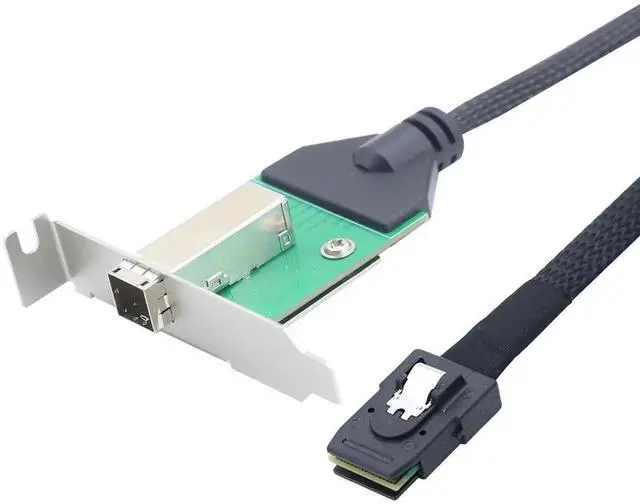 Alt view image 6 of 6 - 12G Mini SAS HD SFF-8644 Female to SFF-8087 Cable, 0.5m/19.6in High-Speed Server Data Transfer Cable Compatible with RAID Controller, Storage Expansion, Workstation
