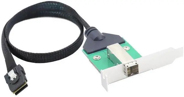Alt view image 5 of 6 - 12G Mini SAS HD SFF-8644 Female to SFF-8087 Cable, 0.5m/19.6in High-Speed Server Data Transfer Cable Compatible with RAID Controller, Storage Expansion, Workstation