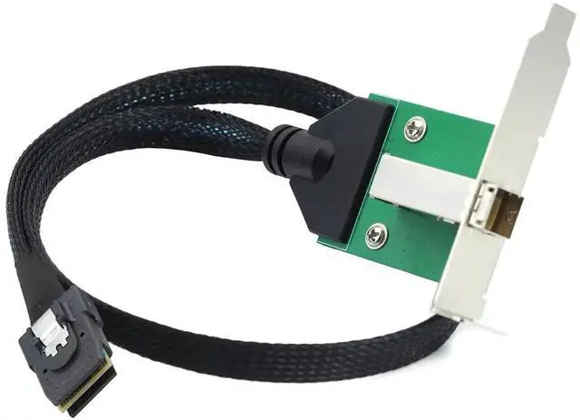 Alt view image 4 of 6 - 12G Mini SAS HD SFF-8644 Female to SFF-8087 Cable, 0.5m/19.6in High-Speed Server Data Transfer Cable Compatible with RAID Controller, Storage Expansion, Workstation