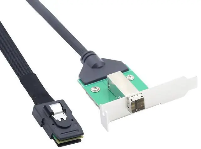 Alt view image 2 of 6 - 12G Mini SAS HD SFF-8644 Female to SFF-8087 Cable, 0.5m/19.6in High-Speed Server Data Transfer Cable Compatible with RAID Controller, Storage Expansion, Workstation