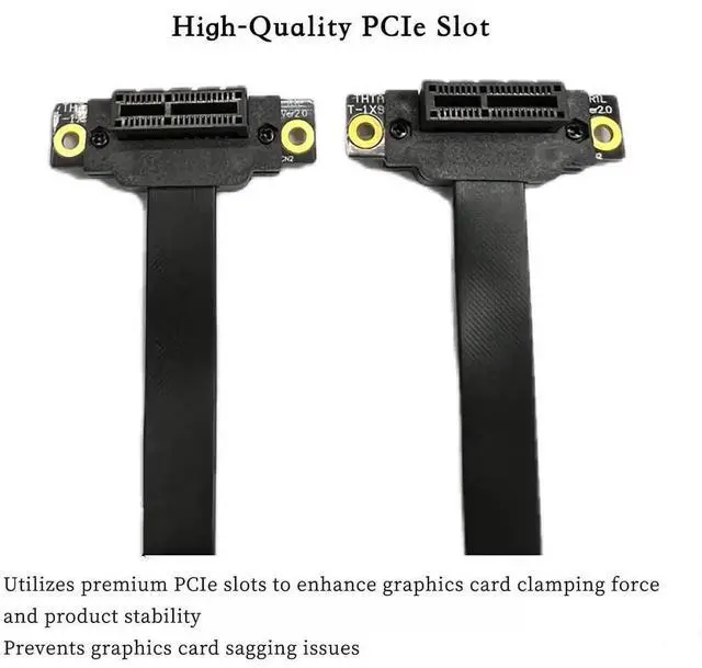 Alt view image 2 of 7 - PCIe 3.0 x1 Riser Extension Cable 90 Degree Reverse PCIe x1 to x1 Adapter with Gold-Plated Connector, Flexible PE Cable for GPU, Sound Card, Network Card (50cm)