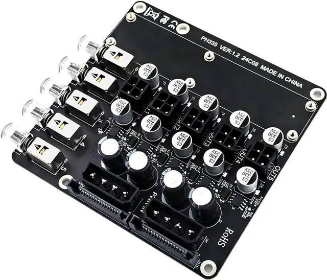 Main image of PH335 5-Way Hard Disk Control Board Computer Host ATX Power 12V 5V Switcher SATA Large 4Pin Power Control Switch